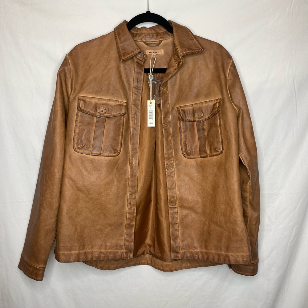Max Studio Leather Button Down